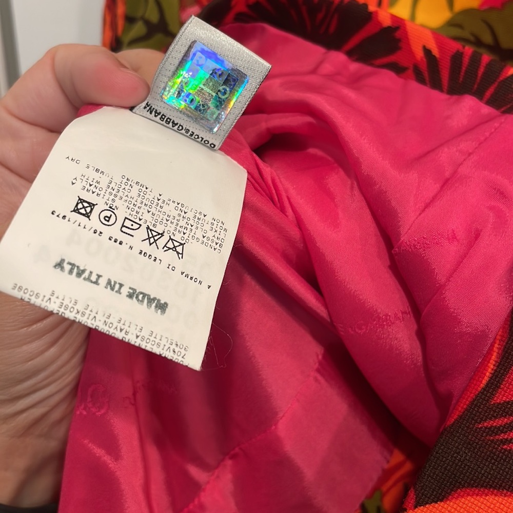 Dolce & Gabbana D&G Vintage Neon Orange and Pink Floral Blazer Summer Spring - Picture 10 of 16
